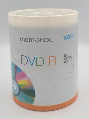 Memorex DVD+R 100 Pack Spindle 16X 4.7GB 120min Blank Printable Discs Sealed